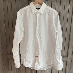 Hugo Boss White Dress Shirt Classic Formal Style